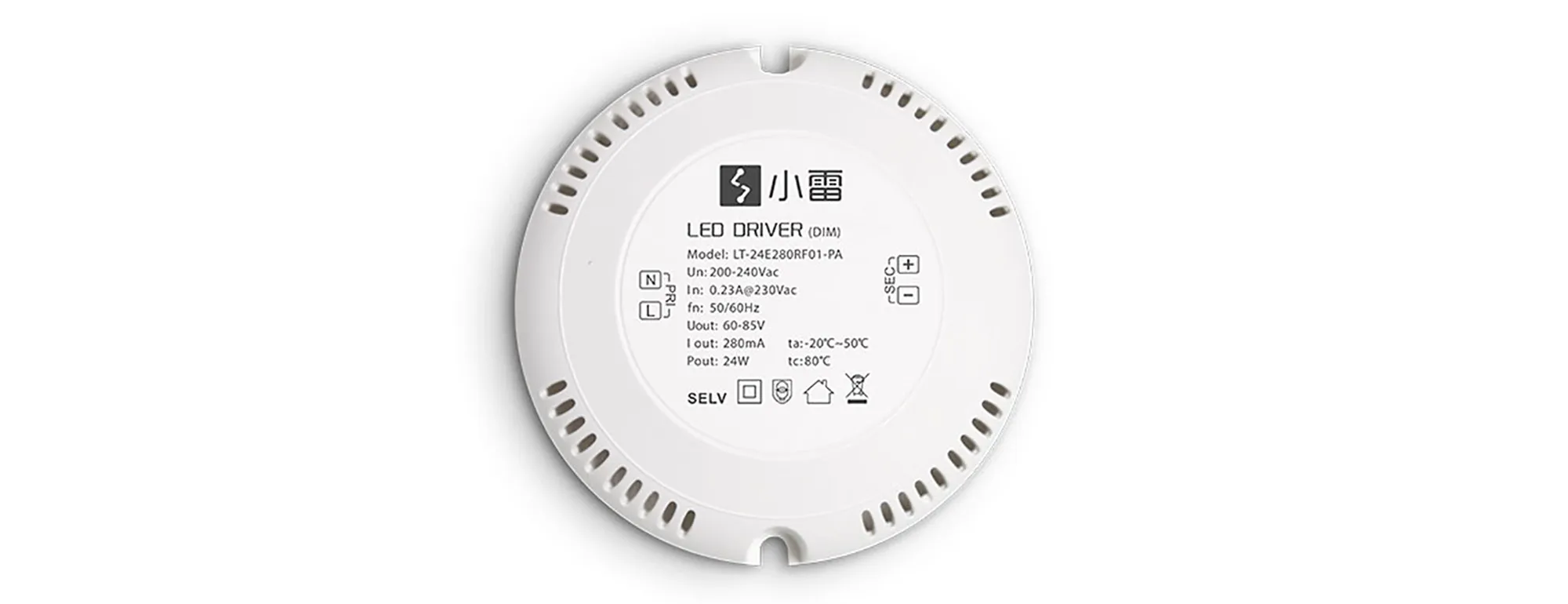 Ltech Smart Home CC Wireless Dimmable LED Driver 24W 60-85Vdc/280mA. 0-100% PWM dimming level, Support Gate way, Panel, Remote, APP Dimming, IP20. 24E280RF01-PA  LTECH Wireless Receiver